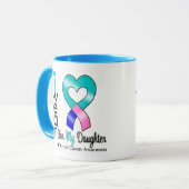 Mug Ruban de cancer de la thyroïde pour ma fille (Devant gauche)