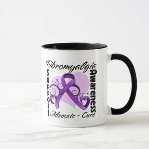 Mug Ruban de coeur - conscience de fibromyalgie