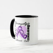 Mug Ruban de coeur - conscience de fibromyalgie (Devant gauche)