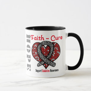 Mug Ruban de coeur de traitement de foi d'espoir de