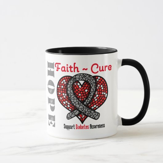 Mug Ruban de coeur de traitement de foi d'espoir de (Droite)