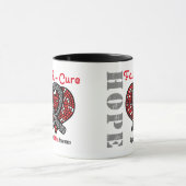 Mug Ruban de coeur de traitement de foi d'espoir de (Centre)