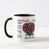 Mug Ruban de coeur de traitement de foi d'espoir de (Gauche)