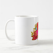 Mug Ruban de cœur de véritable amour avec éléments flo (Gauche)