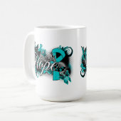 Mug Ruban de jardin de Cancer ovarien (Devant gauche)