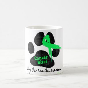 Mug Ruban de Lymphome Canin Motif de Patte Vert Noir