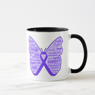 Mug Ruban de papillon de conscience de mucoviscidose