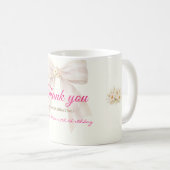 Mug Ruban de princesse à nœud rose Merci Café (Devant droit)