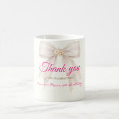 Mug Ruban de princesse à nœud rose Merci Café (Centre)