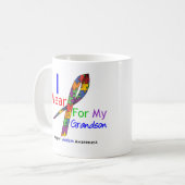 Mug Ruban de puzzle d'usage de l'autisme I pour mon (Devant gauche)