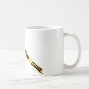 Mug Ruban de scène de crime coupé. Arrière - plan tran
