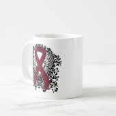 Mug Ruban de sensibilisation à la Bourgogne avec ailes (Devant gauche)