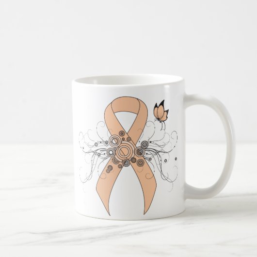 Mug Ruban de sensibilisation à la pêche avec papillon (Droite)