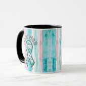 Mug Ruban de sensibilisation au bleu sarcelle Survivor (Devant gauche)