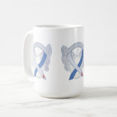 Mug Ruban de sensibilisation au diabète IDDM Angel Art (Devant gauche)