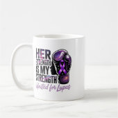 Mug Ruban de sensibilisation au lupus uni pour le viol (Gauche)