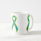 Mug Ruban de sensibilisation au vert turquoise et à la (Devant droit)