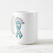 Mug Ruban de sensibilisation au violet Survivant SA (Devant gauche)