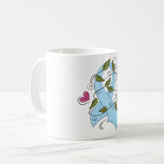 Mug Ruban de sensibilisation bleu (Devant gauche)