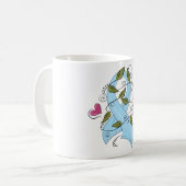 Mug Ruban de sensibilisation bleu clair, soutien et es (Devant gauche)
