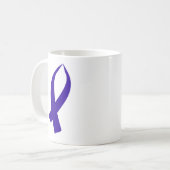 Mug Ruban de Sensibilisation (Bleu foncé) (Devant gauche)