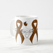 Mug Ruban de sensibilisation Brown avec papillon (Devant gauche)