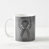 Mug Ruban de sensibilisation gris avec ailes (Gauche)