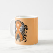 Mug Ruban de sensibilisation orange avec ailes (Devant gauche)
