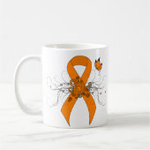 Mug Ruban de sensibilisation orange avec papillon (Gauche)