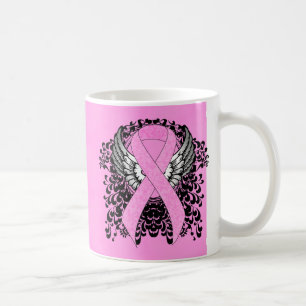 Mug Ruban de sensibilisation rose avec ailes
