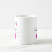 Mug Ruban de sensibilisation rose chaud avec papillon (Centre)