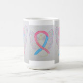 Mug Ruban de sensibilisation rose et bleu Angel Art Mu (Centre)