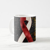 Mug Ruban de sensibilisation Rouge et Blanc Design de (Devant gauche)