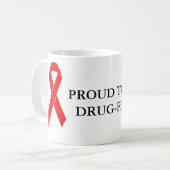 Mug Ruban de sensibilisation rouge + votre message (Devant gauche)