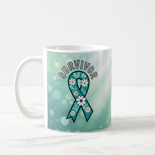 Mug Ruban de sensibilisation Survivor SA sarcelle (Gauche)