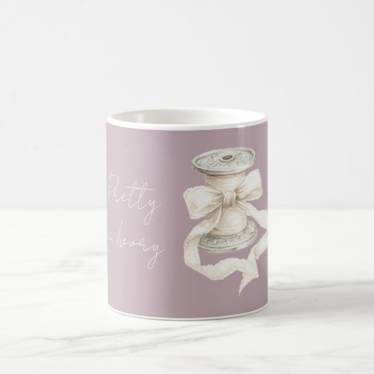 Mug Ruban de soie violet ivoire (Centre)
