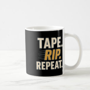 Mug Ruban Déchirer Répéter Citation Drôle de Hockey Jo