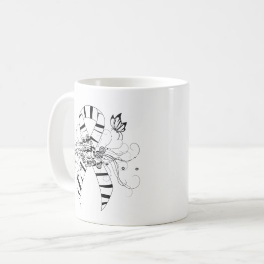 Mug Ruban d'impression Zebra avec papillon (Devant gauche)
