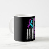 Mug Ruban du drapeau américain de sensibilisation à la (Devant gauche)