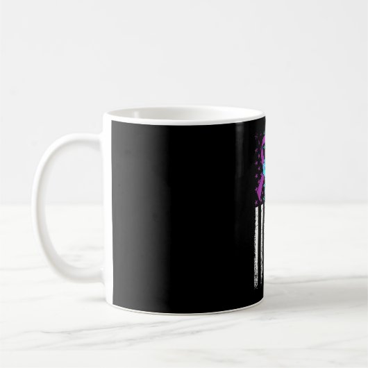 Mug Ruban du drapeau américain de sensibilisation à la (Gauche)