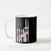 Mug Ruban du drapeau américain de sensibilisation au d (Gauche)