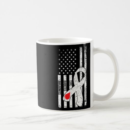 Mug Ruban du drapeau américain de sensibilisation au d (Droite)
