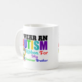 Mug Ruban d'usage de l'autisme I pour mon frère (Devant gauche)