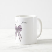 Mug Ruban en dentelle noir lavande (Devant droit)