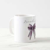 Mug Ruban en dentelle noir lavande (Devant gauche)