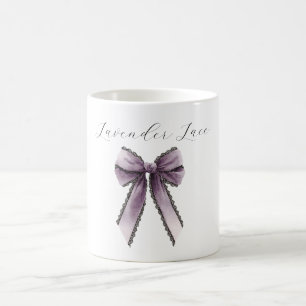 Mug Ruban en dentelle noir lavande