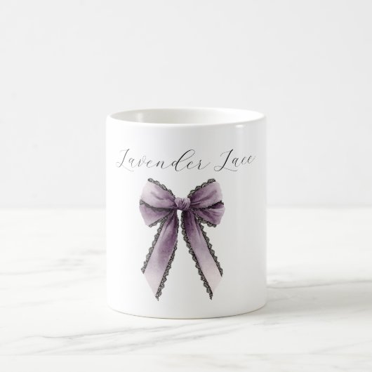 Mug Ruban en dentelle noir lavande (Centre)