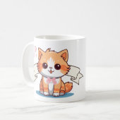 Mug Ruban esthétique Cute Chat Lover rose orange (Devant gauche)