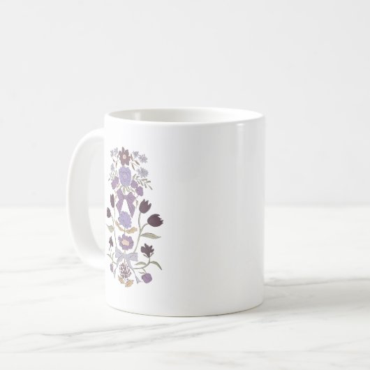Mug Ruban Floral Boho pourpre (Devant gauche)