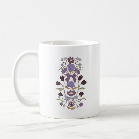 Mug Ruban Floral Boho pourpre (Gauche)